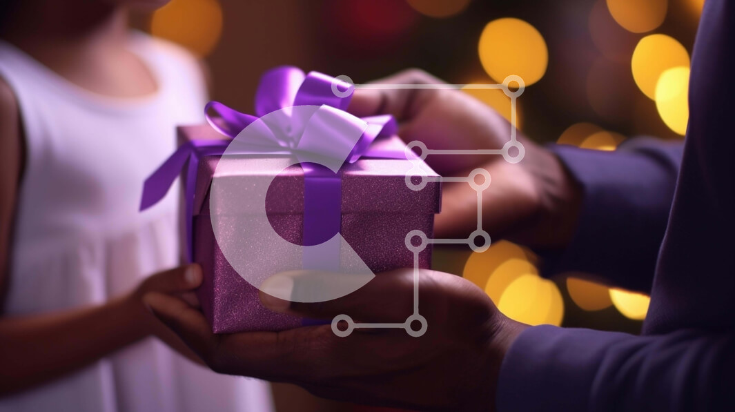 Intra Συλλεκτικό Ξύλινο Παζλ Plywood  4mm - Συγκινητική στιγμή: Άνδρας που δίνει δώρο σε κορίτσι Σε Ξύλινο Κουτί - Διαστάσεις: 10x10 cm – 25 κομμάτια