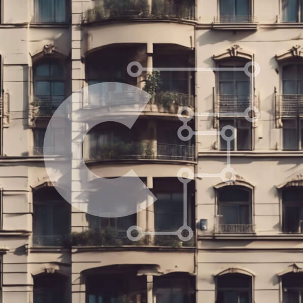 Intra Συλλεκτικό Ξύλινο Παζλ Plywood  4mm - Πολυκατοικία με Μπαλκόνια και Αυτοκίνητα Σε Ξύλινο Κουτί - Διαστάσεις Puzzle: 10x10 cm – 25 κομμάτια