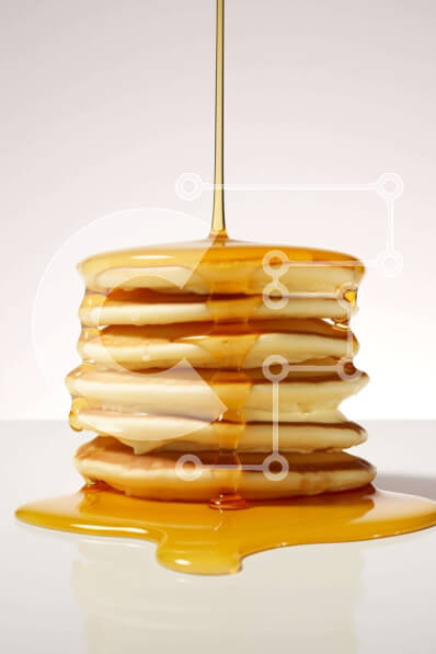 Σετ των 2 Intra Συλλεκτικό Ξύλινο Παζλ Plywood  4mm - Στοίβα από τηγανίτες με διάφορα σιρόπια Σε Ξύλινο Κουτί - Διαστάσεις: 10x10 cm – 25 κομμάτια