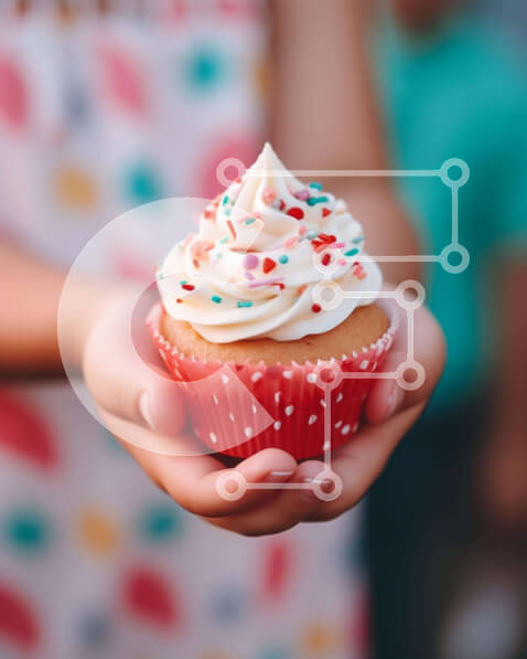 Σετ των 2 Intra Συλλεκτικό Ξύλινο Παζλ Plywood  4mm - Ομάδα απολαμβάνοντας Cupcake με ψεκασμούς Σε Ξύλινο Κουτί - Διαστάσεις: 10x10 cm – 25 κομμάτια