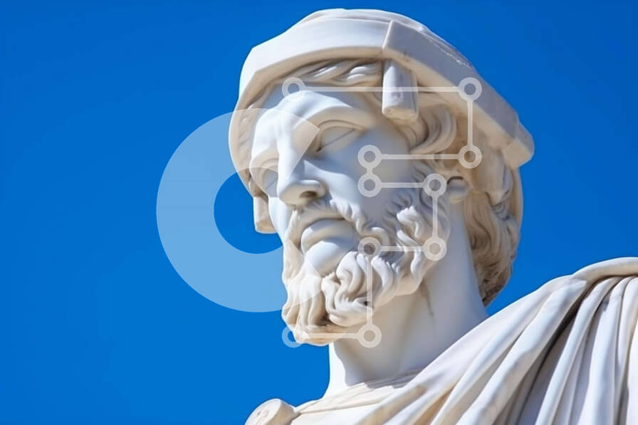 Intra Συλλεκτικό Ξύλινο Παζλ Plywood  4mm - Αρχαίο ελληνικό άγαλμα ενός γενειοφόρου άνδρα Σε Ξύλινο Κουτί - Διαστάσεις Puzzle: 10x10 cm – 25 κομμάτια