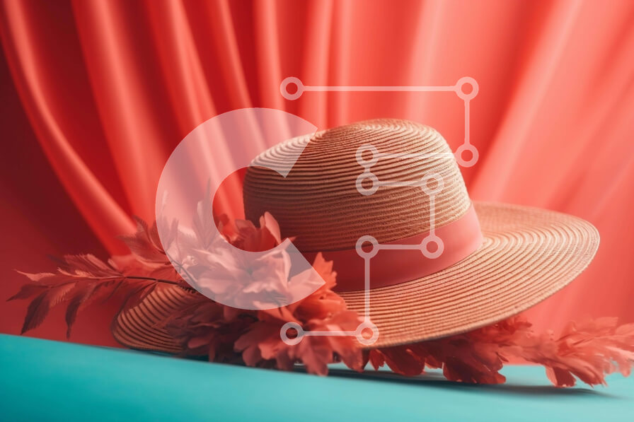 Intra Συλλεκτικό Ξύλινο Παζλ Plywood  4mm - Ψάθινο καπέλο και floral ντεκόρ Σε Ξύλινο Κουτί - Διαστάσεις Puzzle: 10x10 cm – 25 κομμάτια