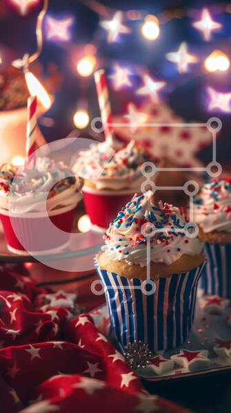 Intra Συλλεκτικό Ξύλινο Παζλ Plywood  4mm - Γιορτινά cupcakes με πατριωτικά στολίδια Σε Ξύλινο Κουτί - Διαστάσεις: 10x10 cm – 25 κομμάτια