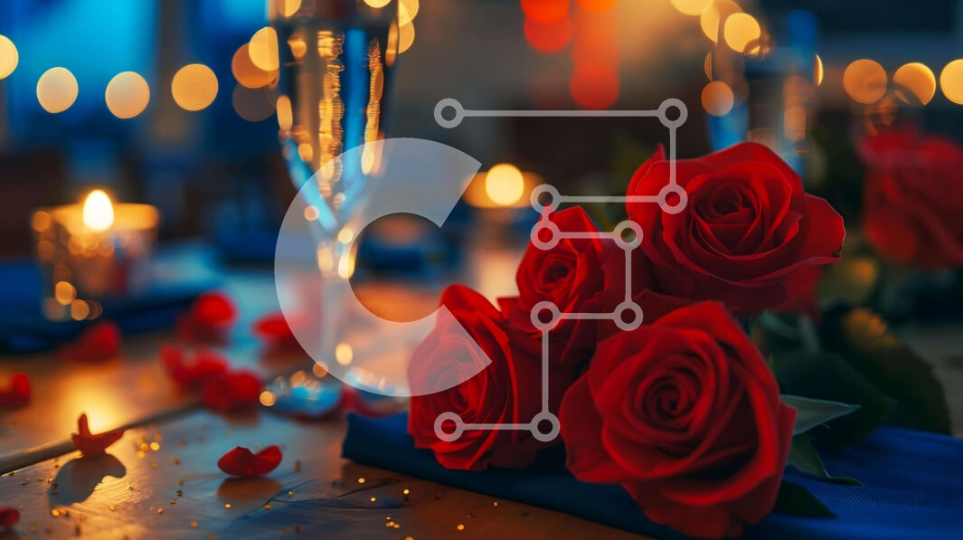 Σετ των 2 Intra Συλλεκτικό Ξύλινο Παζλ Plywood  4mm - Ρομαντική ρύθμιση τραπεζαρίας Σε Ξύλινο Κουτί - Διαστάσεις: 10x10 cm – 25 κομμάτια