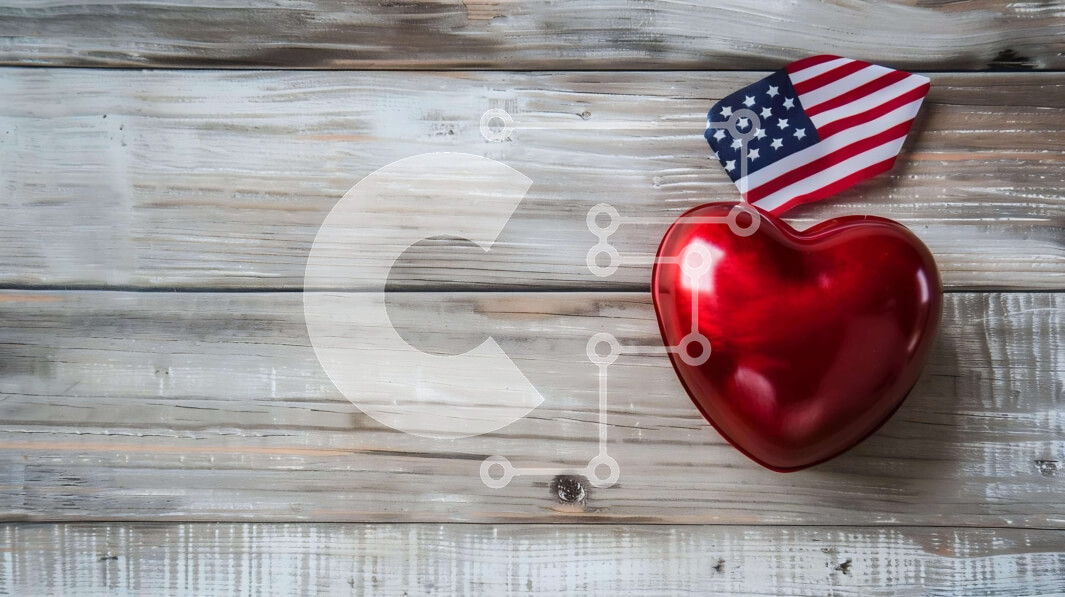 Intra Συλλεκτικό Ξύλινο Παζλ Plywood  4mm - Αντικείμενο σε σχήμα καρδιάς με αμερικανική σημαία και φτερά Σε Ξύλινο Κουτί - Διαστάσεις: 10x10 cm – 25 κομμάτια