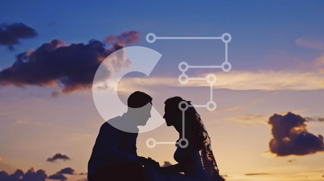 Intra Συλλεκτικό Ξύλινο Παζλ Plywood  4mm - Ρομαντικό ηλιοβασίλεμα με νεόνυμφο ζευγάρι στην παραλία Σε Ξύλινο Κουτί - Διαστάσεις Puzzle: 10x10 cm – 25 κομμάτια