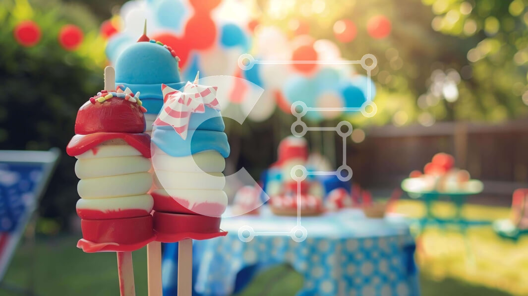 Intra Συλλεκτικό Ξύλινο Παζλ Plywood  4mm - 4 Ιουλίου Γιορτή στην Πίσω αυλή με Πατριωτικά Στολίδια Σε Ξύλινο Κουτί - Διαστάσεις: 10x10 cm – 25 κομμάτια