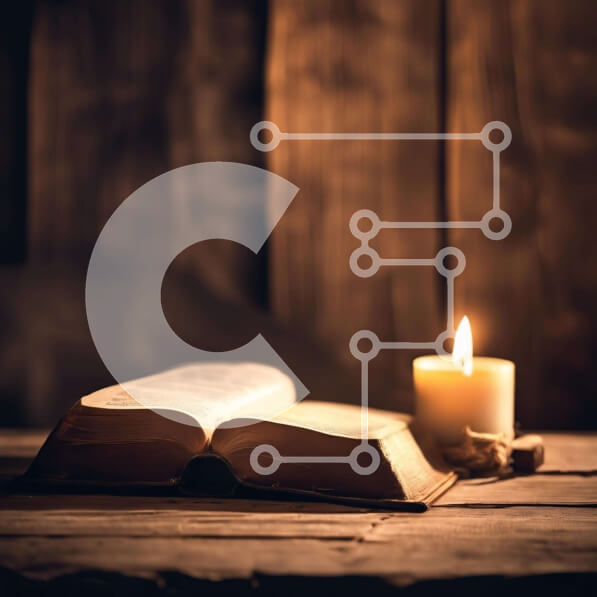 Intra Συλλεκτικό Ξύλινο Παζλ Plywood  4mm - Ανοίξτε το βιβλίο και αναμμένο κερί για διαλογισμό ή προσευχή Σε Ξύλινο Κουτί - Διαστάσεις Puzzle: 10x10 cm – 25 κομμάτια