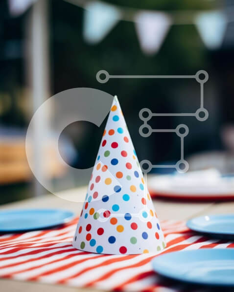 Intra Συλλεκτικό Ξύλινο Παζλ Plywood  4mm - Πολύχρωμο καπέλο για πάρτι στο τραπέζι Σε Ξύλινο Κουτί - Διαστάσεις Puzzle: 10x10 cm – 25 κομμάτια