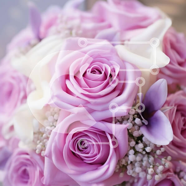 Σετ των 2 Intra Συλλεκτικό Ξύλινο Παζλ Plywood  4mm - Μπουκέτο με ροζ τριαντάφυλλα και λευκούς κρίνους Calla Σε Ξύλινο Κουτί - Διαστάσεις: 10x10 cm – 25 κομμάτια