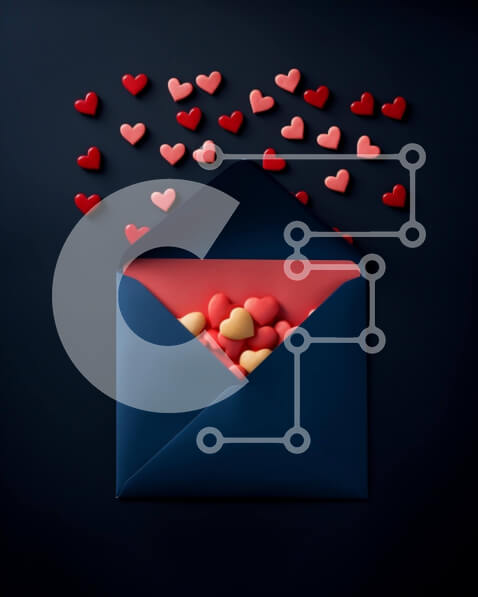 Intra Συλλεκτικό Ξύλινο Παζλ Plywood  4mm - Φάκελος του Αγίου Βαλεντίνου με καραμέλες σε σχήμα καρδιάς Σε Ξύλινο Κουτί - Διαστάσεις: 10x10 cm – 25 κομμάτια