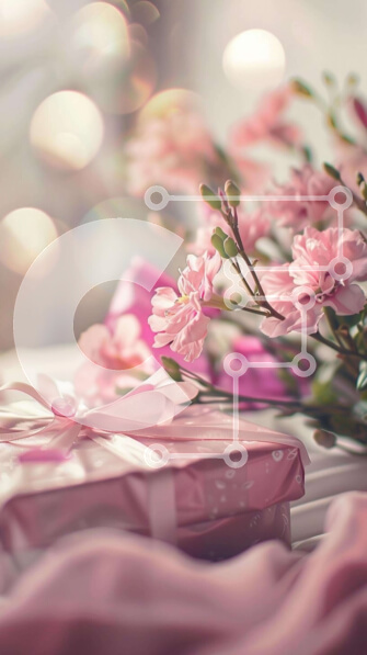 Intra Συλλεκτικό Ξύλινο Παζλ Plywood  4mm - Μπουκέτο με ροζ λουλούδια σε κουτί δώρου Σε Ξύλινο Κουτί - Διαστάσεις Puzzle: 10x10 cm – 25 κομμάτια