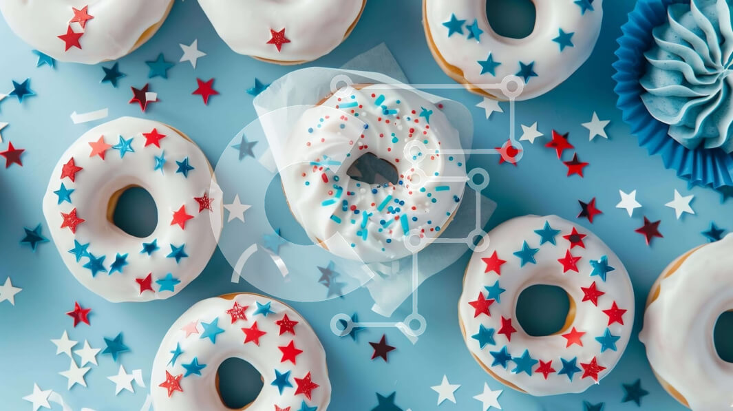 Σετ των 2 Intra Συλλεκτικό Ξύλινο Παζλ Plywood  4mm - Εορταστικοί λουκουμάδες με ψεκασμούς και αστεράκια Σε Ξύλινο Κουτί - Διαστάσεις: 10x10 cm – 25 κομμάτια