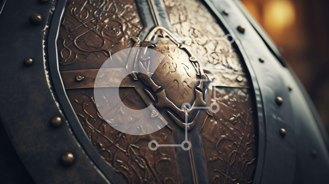 Intra Συλλεκτικό Ξύλινο Παζλ Plywood  4mm - Κοντινό πλάνο της θωρακισμένης ασπίδας Σε Ξύλινο Κουτί - Διαστάσεις: 10x10 cm – 25 κομμάτια