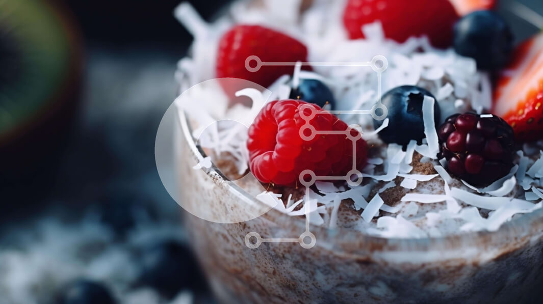 Σετ των 2 Intra Συλλεκτικό Ξύλινο Παζλ Plywood  4mm - Φλιτζάνι πουτίγκα με μούρα και ακτινίδιο Σε Ξύλινο Κουτί - Διαστάσεις: 10x10 cm – 25 κομμάτια