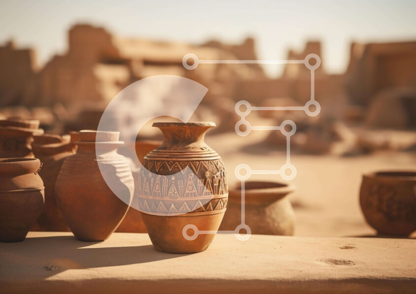 Intra Συλλεκτικό Ξύλινο Παζλ Plywood  4mm - Βάζα κεραμικής στην έρημο Σε Ξύλινο Κουτί - Διαστάσεις: 10x10 cm – 25 κομμάτια