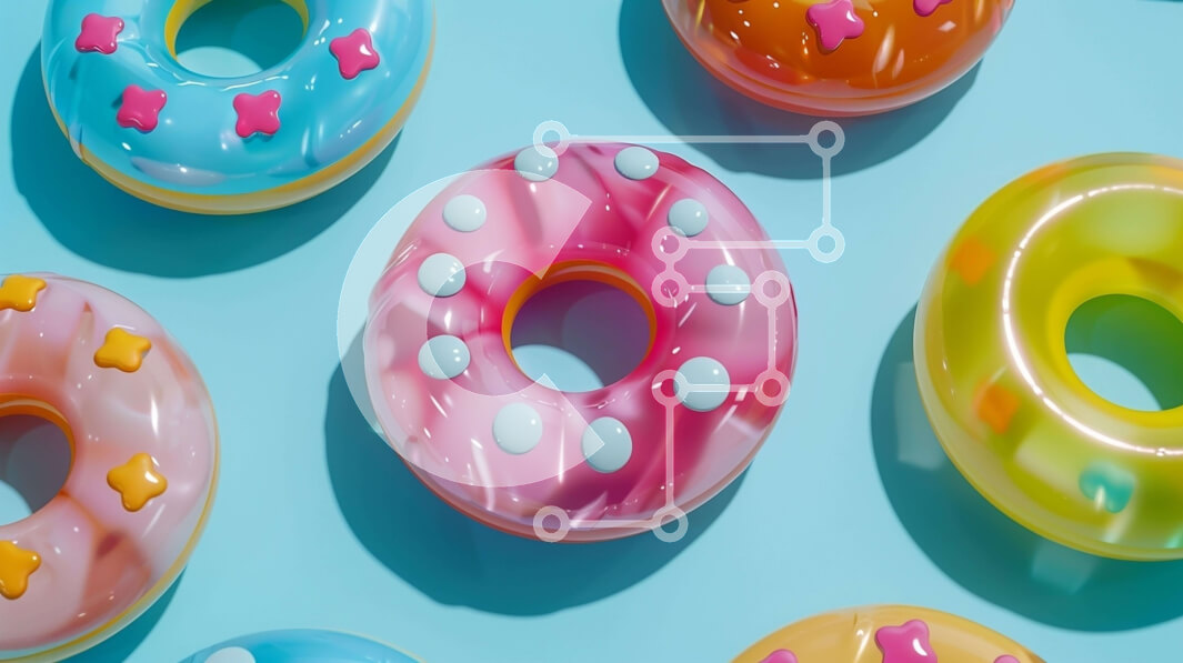 Σετ των 2 Intra Συλλεκτικό Ξύλινο Παζλ Plywood  4mm - Συστοιχία πολύχρωμων ντόνατς με περιτυλίγματα Σε Ξύλινο Κουτί - Διαστάσεις: 10x10 cm – 25 κομμάτια