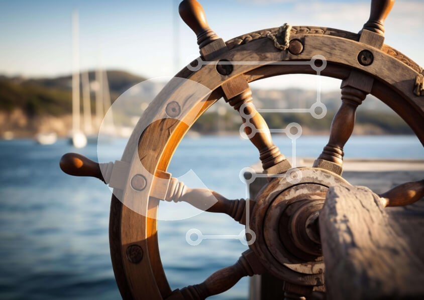 Intra Συλλεκτικό Ξύλινο Παζλ Plywood  4mm - Ξύλινο τιμόνι πλοίου και ιστιοπλοϊκά Σε Ξύλινο Κουτί - Διαστάσεις: 10x10 cm – 25 κομμάτια