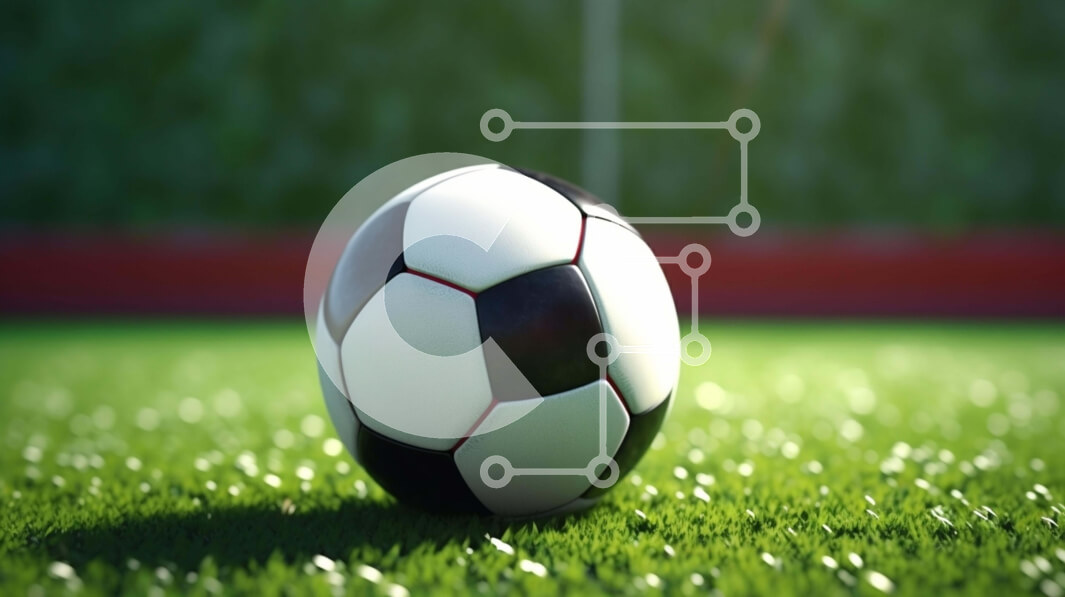 Intra Συλλεκτικό Ξύλινο Παζλ Plywood  4mm - Μπάλα ποδοσφαίρου στο πράσινο γρασίδι Σε Ξύλινο Κουτί - Διαστάσεις Puzzle: 10x10 cm – 25 κομμάτια