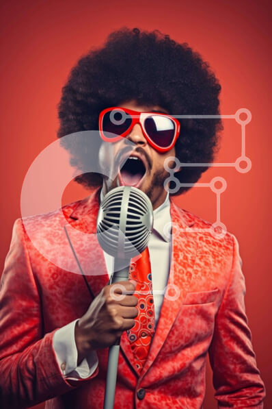 Intra Συλλεκτικό Ξύλινο Παζλ Plywood  4mm - Άνδρας που τραγουδά στην εκδήλωση Σε Ξύλινο Κουτί - Διαστάσεις Puzzle: 10x10 cm – 25 κομμάτια