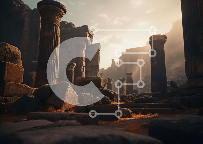 Intra Συλλεκτικό Ξύλινο Παζλ Plywood  4mm - Έρημος Αρχαίος Αρχαιολογικός Χώρος Σε Ξύλινο Κουτί - Διαστάσεις Puzzle: 10x10 cm – 25 κομμάτια