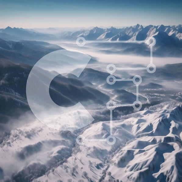 Intra Συλλεκτικό Ξύλινο Παζλ Plywood  4mm - Αεροφωτογραφία της χιονισμένης οροσειράς Σε Ξύλινο Κουτί - Διαστάσεις: 10x10 cm – 25 κομμάτια