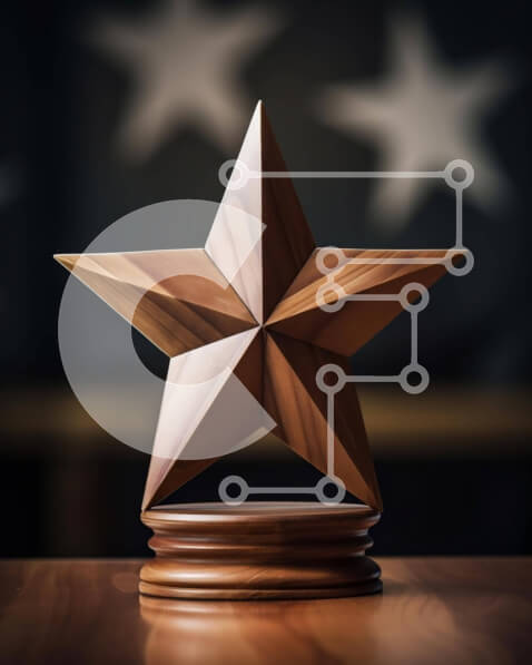 Intra Συλλεκτικό Ξύλινο Παζλ Plywood  4mm - Βραβείο Ξύλινου σχήματος αστεριού Σε Ξύλινο Κουτί - Διαστάσεις: 10x10 cm – 25 κομμάτια