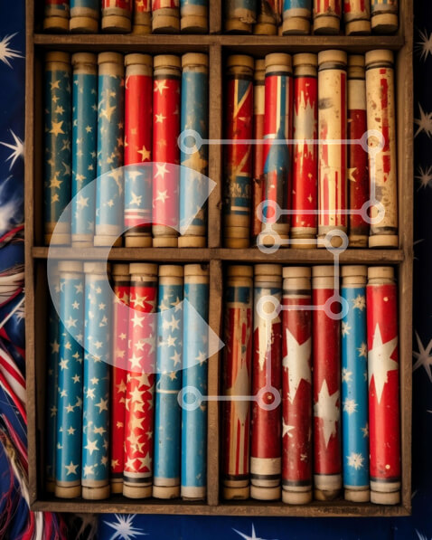 Intra Συλλεκτικό Ξύλινο Παζλ Plywood  4mm - Πατριωτικά ρολά χαρτιού  Σε Ξύλινο Κουτί Σε Ξύλινο Κουτί - Διαστάσεις: 10x10 cm – 25 κομμάτια