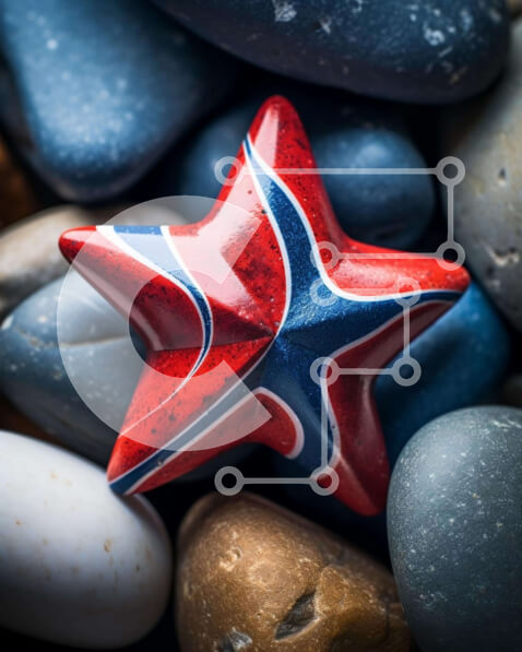 Intra Συλλεκτικό Ξύλινο Παζλ Plywood  4mm - Αντικείμενο σε σχήμα αστεριού σε βράχους Σε Ξύλινο Κουτί - Διαστάσεις Puzzle: 10x10 cm – 25 κομμάτια