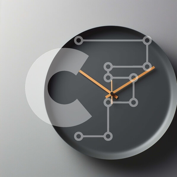 Intra Συλλεκτικό Ξύλινο Παζλ Plywood  4mm - Μαύρο ρολόι με πορτοκαλί καντράν στον τοίχο Σε Ξύλινο Κουτί - Διαστάσεις: 10x10 cm – 25 κομμάτια