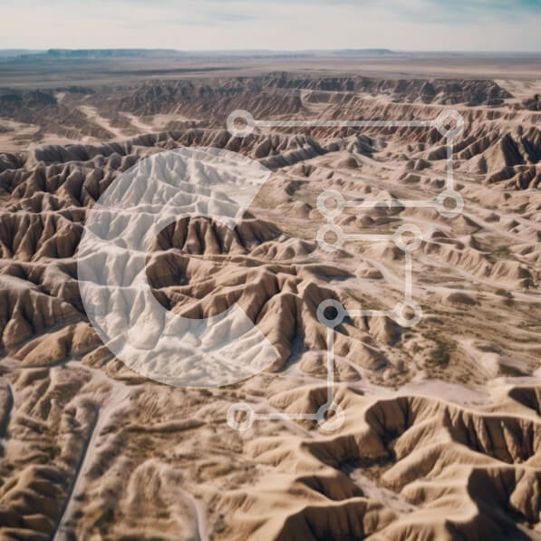 Intra Συλλεκτικό Ξύλινο Παζλ Plywood  4mm - Εναέρια άποψη του τοπίου της ερήμου με οχήματα Σε Ξύλινο Κουτί - Διαστάσεις Puzzle: 10x10 cm – 25 κομμάτια