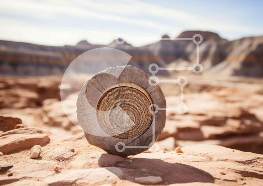 Intra Συλλεκτικό Ξύλινο Παζλ Plywood  4mm - Κυκλικό κομμάτι ξύλου στην έρημο Σε Ξύλινο Κουτί - Διαστάσεις: 10x10 cm – 25 κομμάτια