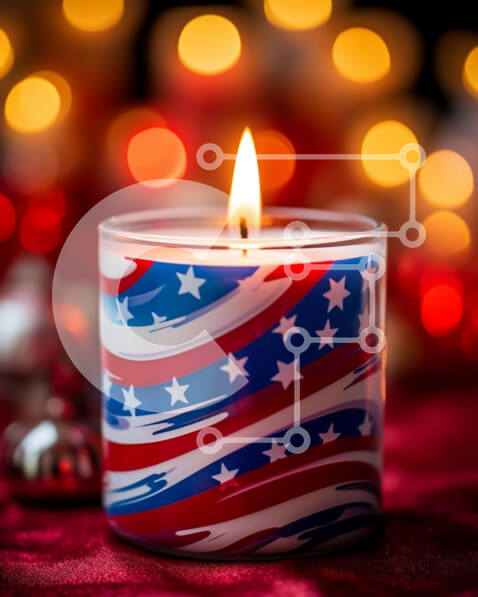 Intra Συλλεκτικό Ξύλινο Παζλ Plywood  4mm - Πατριωτικό κερί για τους εορτασμούς της 4ης Ιουλίου Σε Ξύλινο Κουτί - Διαστάσεις: 10x10 cm – 25 κομμάτια