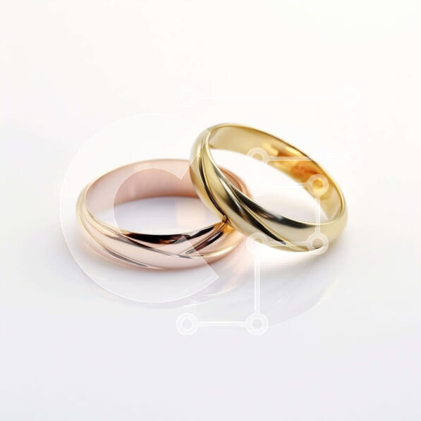 Σετ των 2 Intra Συλλεκτικό Ξύλινο Παζλ Plywood  4mm - Χρυσές και ασημένιες βέρες σε άσπρο φόντο Σε Ξύλινο Κουτί - Διαστάσεις: 10x10 cm – 25 κομμάτια