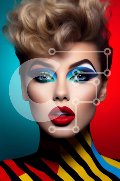 Intra Συλλεκτικό Ξύλινο Παζλ Plywood  4mm - Πολύχρωμο Makeup Look Σε Ξύλινο Κουτί - Διαστάσεις Puzzle: 10x10 cm – 25 κομμάτια