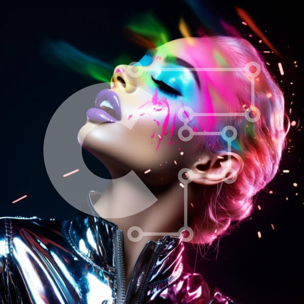 Σετ των 2 Intra Συλλεκτικό Ξύλινο Παζλ Plywood  4mm - Πολύχρωμο μακιγιάζ και μαλλιά γυναίκα Σε Ξύλινο Κουτί - Διαστάσεις: 10x10 cm – 25 κομμάτια