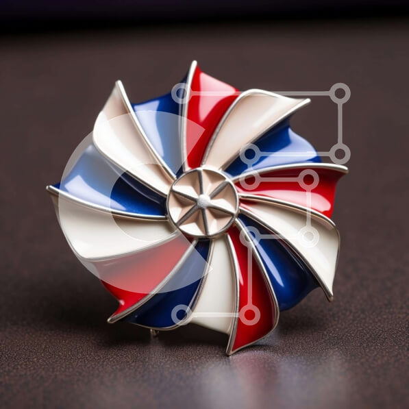 Intra Συλλεκτικό Ξύλινο Παζλ Plywood  4mm - Κόκκινο, λευκό και μπλε σχέδιο καρφιτσών Σε Ξύλινο Κουτί - Διαστάσεις Puzzle: 10x10 cm – 25 κομμάτια