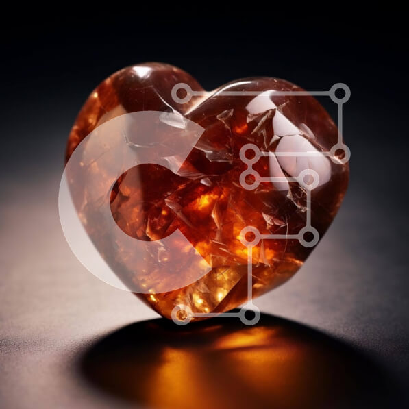 Intra Συλλεκτικό Ξύλινο Παζλ Plywood  4mm - Θραύσματα πορτοκαλί πολύτιμων λίθων σε σχήμα καρδιάς Σε Ξύλινο Κουτί - Διαστάσεις: 10x10 cm – 25 κομμάτια