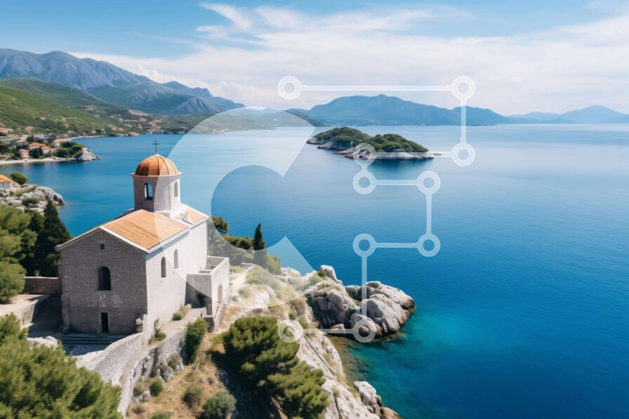 Intra Συλλεκτικό Ξύλινο Παζλ Plywood  4mm - Εναέρια άποψη της εκκλησίας στους βράχους Σε Ξύλινο Κουτί - Διαστάσεις Puzzle: 10x10 cm – 25 κομμάτια