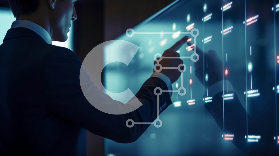 Intra Συλλεκτικό Ξύλινο Παζλ Plywood  4mm - Επιχειρηματίας που δείχνει στη διαδραστική οθόνη Σε Ξύλινο Κουτί - Διαστάσεις Puzzle: 10x10 cm – 25 κομμάτια