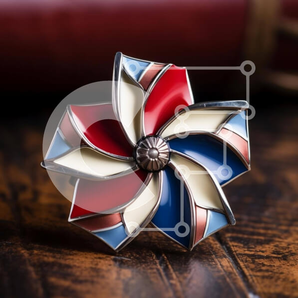 Σετ των 2 Intra Συλλεκτικό Ξύλινο Παζλ Plywood  4mm - Κόκκινη, λευκή και μπλε καρφίτσα καρφίτσας Σε Ξύλινο Κουτί - Διαστάσεις: 10x10 cm – 25 κομμάτια