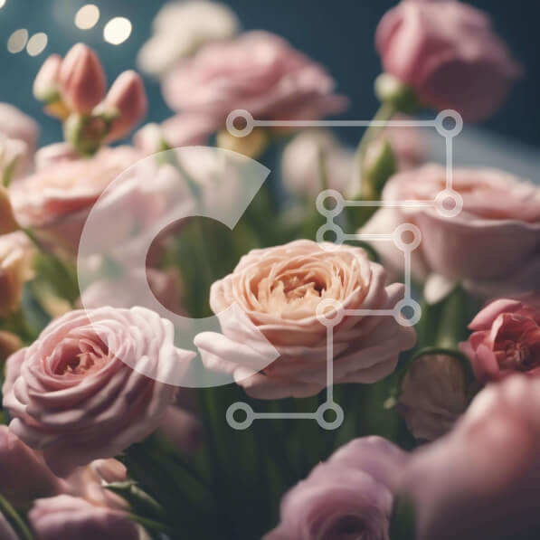 Σετ των 2 Intra Συλλεκτικό Ξύλινο Παζλ Plywood  4mm - Μπουκέτο με ροζ και λευκά τριαντάφυλλα σε ανοιχτό βάζο με ρομαντικά φώτα Σε Ξύλινο Κουτί - Διαστάσεις: 10x10 cm – 25 κομμάτια