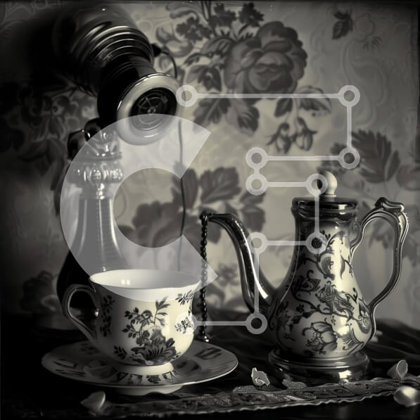 Intra Συλλεκτικό Ξύλινο Παζλ Plywood  4mm - Vintage τσαγιέρα και φλιτζάνι με φλοράλ ταπετσαρία Σε Ξύλινο Κουτί - Διαστάσεις Puzzle: 10x10 cm – 25 κομμάτια