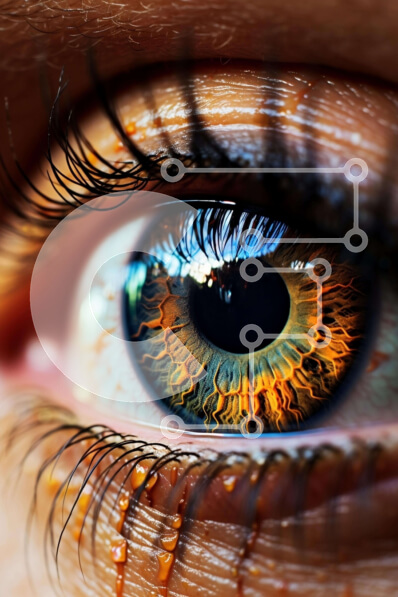 Intra Συλλεκτικό Ξύλινο Παζλ Plywood  4mm - Προσωπικό μάτι με πορτοκαλί και κίτρινη ίριδα και δάκρυα Σε Ξύλινο Κουτί - Διαστάσεις Puzzle: 10x10 cm – 25 κομμάτια