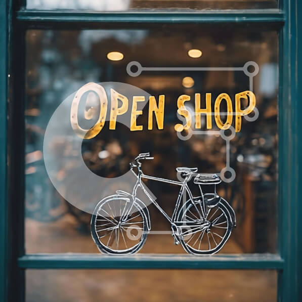 Intra Συλλεκτικό Ξύλινο Παζλ Plywood  4mm - Ανοιχτό κατάστημα με ποδήλατα Σε Ξύλινο Κουτί - Διαστάσεις Puzzle: 10x10 cm – 25 κομμάτια