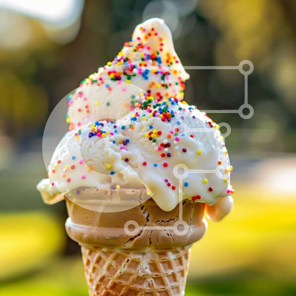 Σετ των 2 Intra Συλλεκτικό Ξύλινο Παζλ Plywood  4mm - Πολύχρωμο χωνάκι παγωτού σε εξωτερικούς χώρους Σε Ξύλινο Κουτί - Διαστάσεις: 10x10 cm – 25 κομμάτια