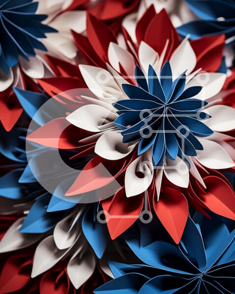 Intra Συλλεκτικό Ξύλινο Παζλ Plywood  4mm - Πολύχρωμη σύνθεση λουλουδιών Origami Σε Ξύλινο Κουτί - Διαστάσεις Puzzle: 10x10 cm – 25 κομμάτια