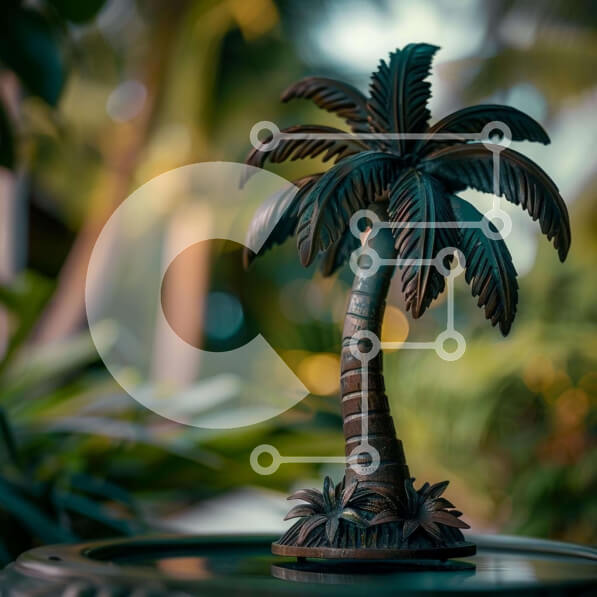 Intra Συλλεκτικό Ξύλινο Παζλ Plywood  4mm - Μικρό άγαλμα φοίνικα στον βοτανικό κήπο Σε Ξύλινο Κουτί - Διαστάσεις: 10x10 cm – 25 κομμάτια