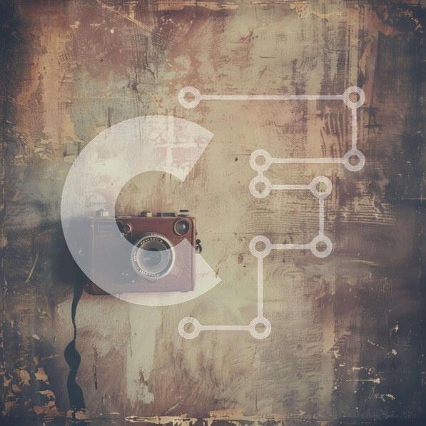 Intra Συλλεκτικό Ξύλινο Παζλ Plywood  4mm - Vintage παλιά κάμερα στον τοίχο Grungy Σε Ξύλινο Κουτί - Διαστάσεις: 10x10 cm – 25 κομμάτια