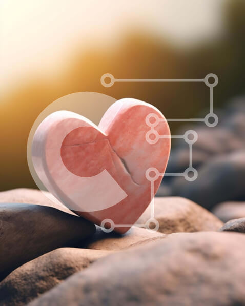 Intra Συλλεκτικό Ξύλινο Παζλ Plywood  4mm - Βράχος σε σχήμα καρδιάς σε βράχους Σε Ξύλινο Κουτί - Διαστάσεις: 10x10 cm – 25 κομμάτια